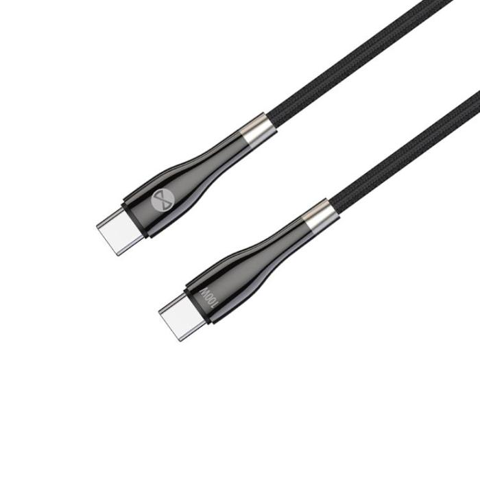 Forever - Forever Sleek USB-C till USB-C kabel 1m 100W - Svart