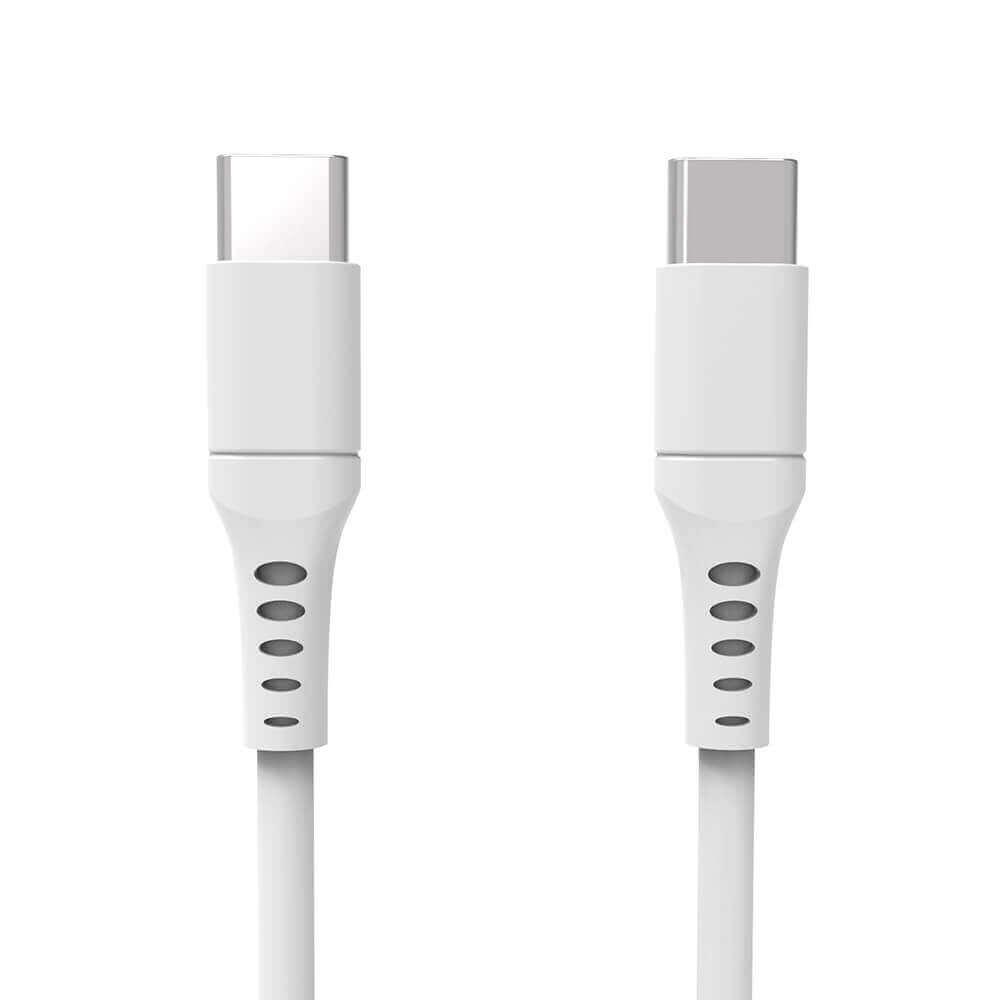 GEAR USB-C till USB-C kabel 2.0 3m Vit Rund kabel | 3541 | AlltMobil