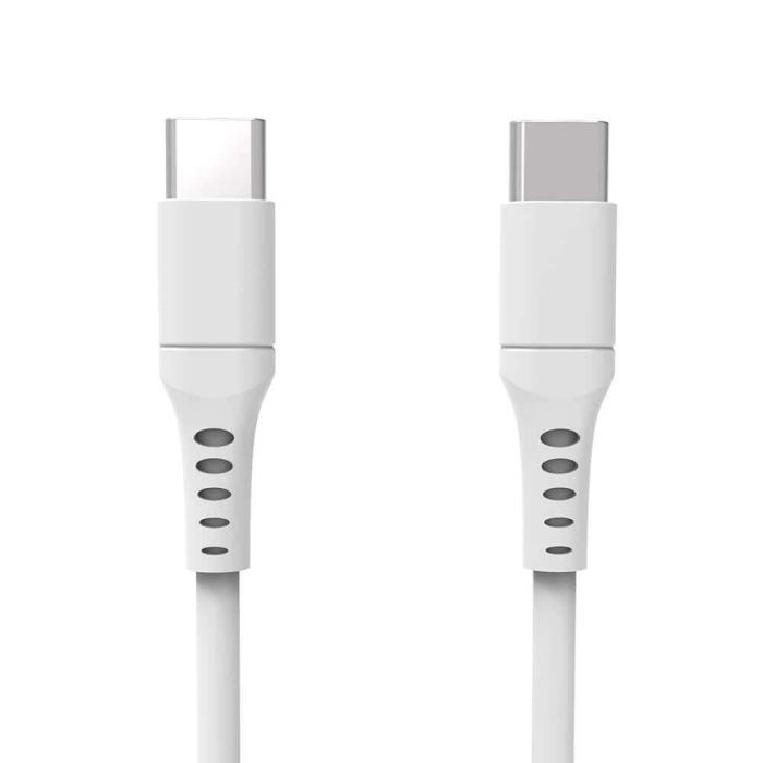GEAR - GEAR USB-C till USB-C kabel 2.0 3m Vit Rund kabel