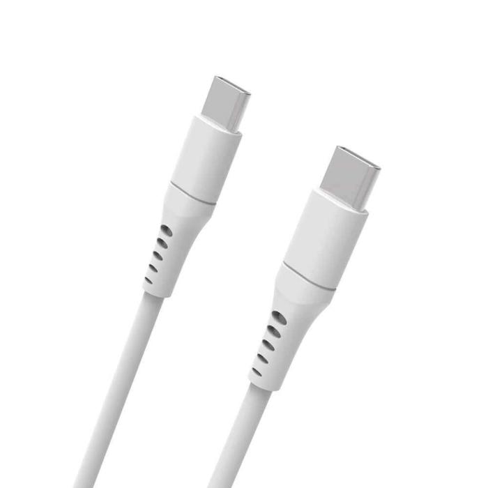 GEAR - GEAR USB-C till USB-C kabel 2.0 3m Vit Rund kabel