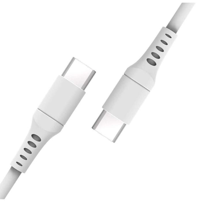 GEAR - GEAR USB-C till USB-C kabel 2.0 3m Vit Rund kabel