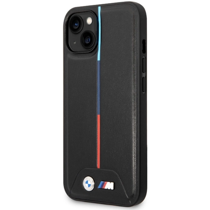 BMW - BMW iPhone 15/14/13 Mobilskal M Quilted Tricolor - Svart