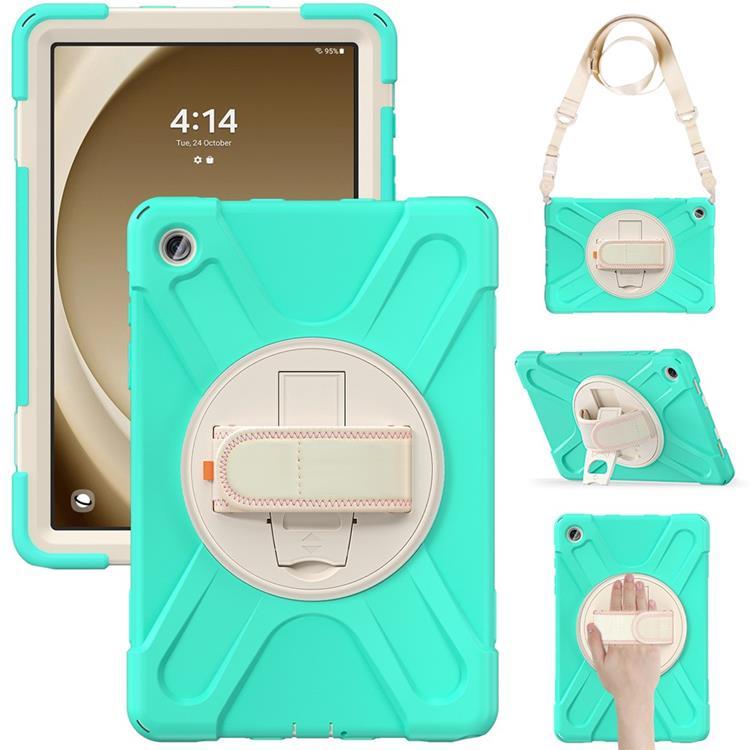 Galaxy Tab A9 Plus Skal Kickstand Handrem Med Axelrem - Mintgrön | 2353 | AlltMobil
