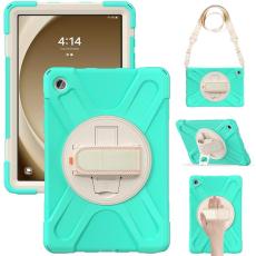 A-One Brand - Galaxy Tab A9 Plus Skal Kickstand Handrem Med Axelrem - Mintgrön