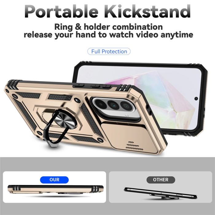 A-One Brand - Galaxy A36/A56 Mobilskal Kickstand PC + TPU - Guld