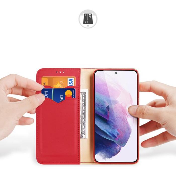 UTGATT - Dux Ducis Hivo Äkta Läder Fodral Galaxy S22 - Röd