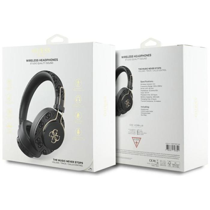 Guess - Guess Over-Ear Hörlurar Bluetooth ENC Metal 4G Logo - Svart