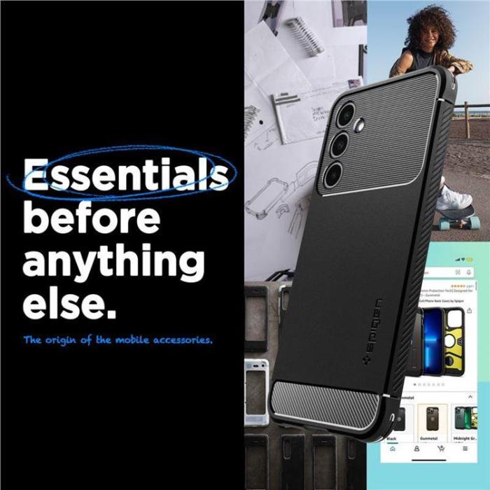 Spigen - Spigen Galaxy A25 5G Mobilskal Rugged Armor - Matte Svart