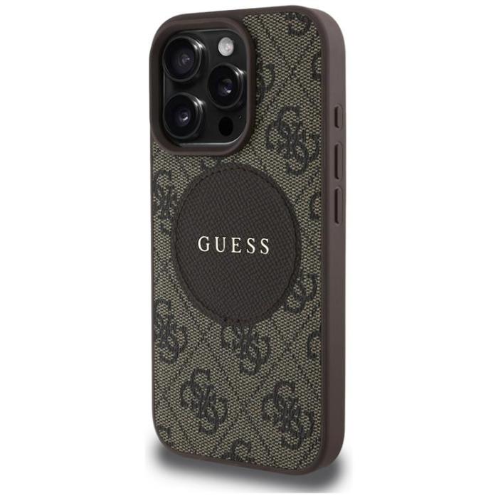 Guess - Guess iPhone 16 Pro Mobilskal MagSafe 4G Circle - Brun