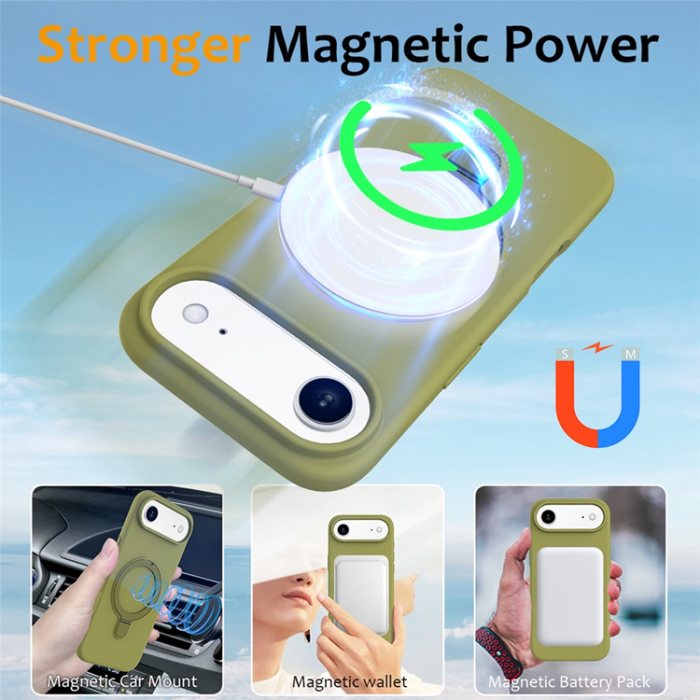 A-One Brand - iPhone Air Mobiskal MagSafe Kickstand PC + Silikon - Grön