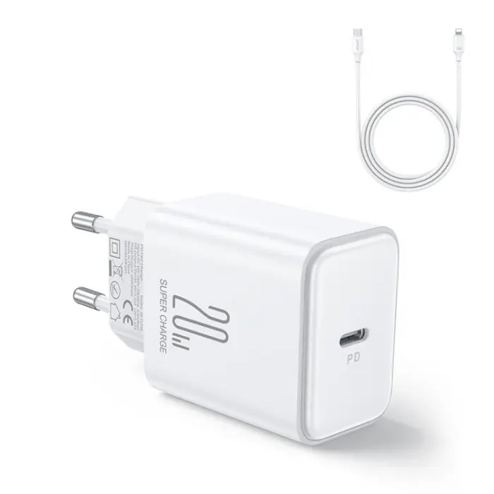 Joyroom - Joyroom PD Väggladdare USB-C 20W Lightning Kabel - Vit