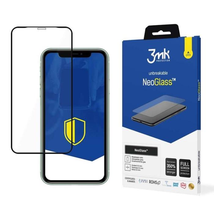 3MK - 3MK iPhone 11 HybridGlas Skärmskydd NeoGlass - Svart