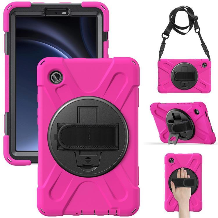 Galaxy Tab A9 Mobilskal Kickstand Handrem Med Axelrem (Rose) | 2353 | AlltMobil