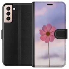 Gustaf - Pl&aring;nboksfodral till Samsung Galaxy S21 med Rosa blomma