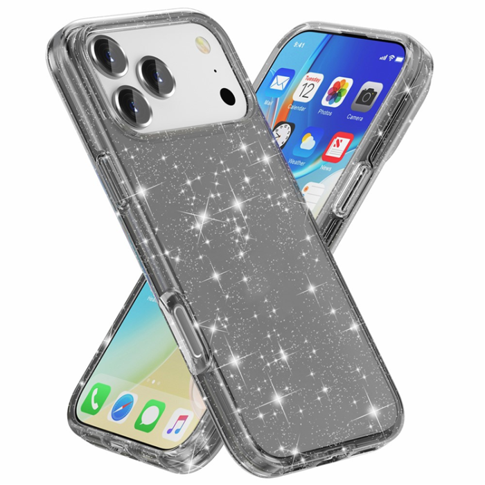 AMORUS - AMORUS iPhone 17 Pro Mobilskal Shockproof - GlitterSvart