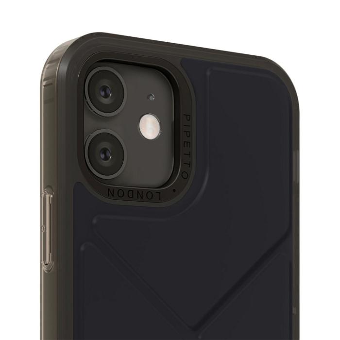 Pipetto - Pipetto Skal Origami Snap för iPhone 12 mini - Mörkblå