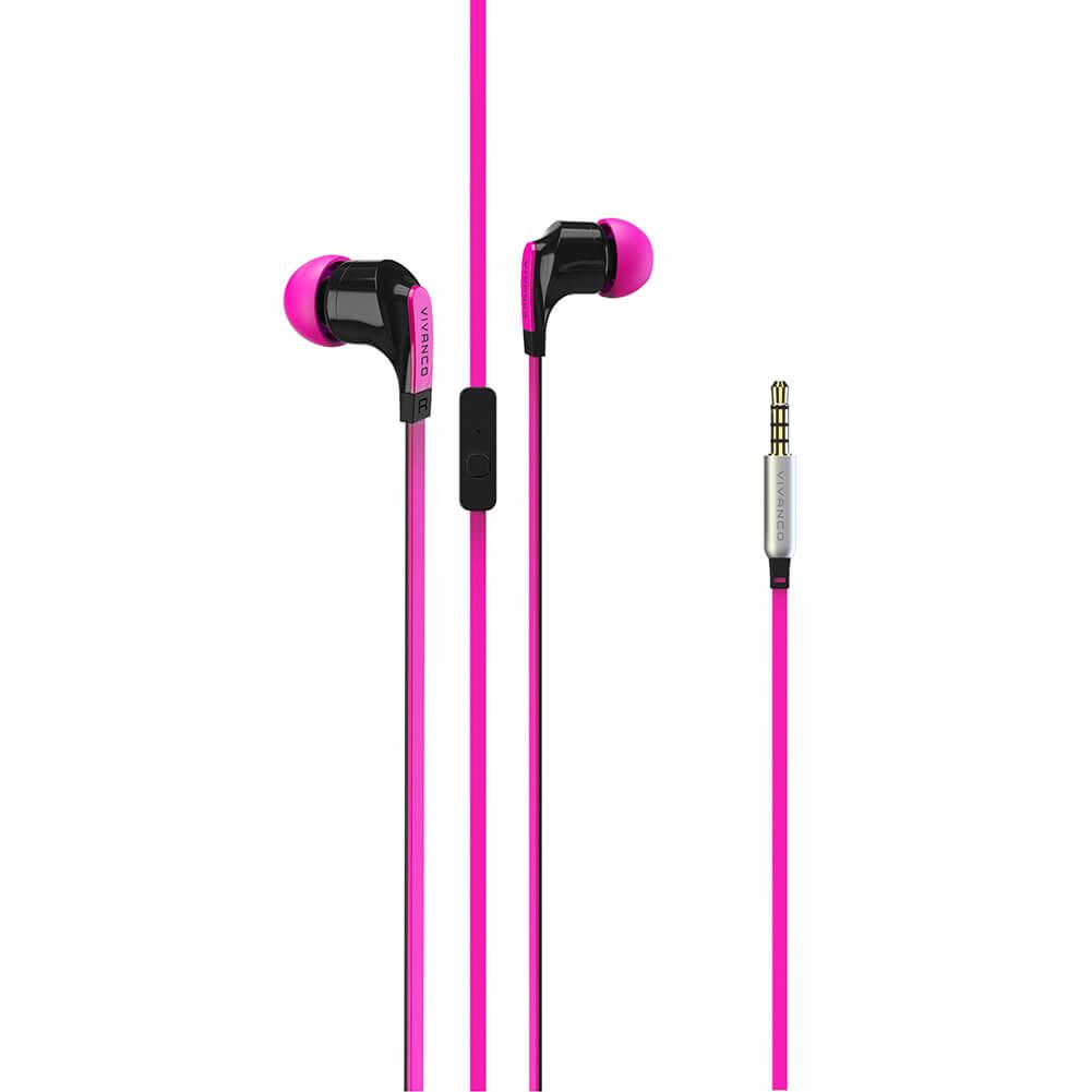 Vivanco Plugin Stereo Smartphone Headset, Rosa