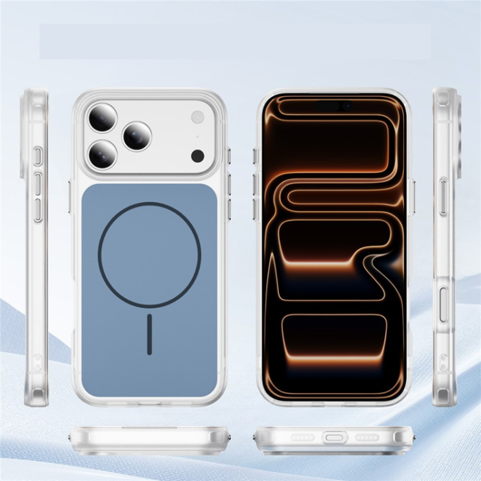 A-One Brand - iPhone 17 Pro Mobilskal MagSafe Skin Touch TPU PC - Blå