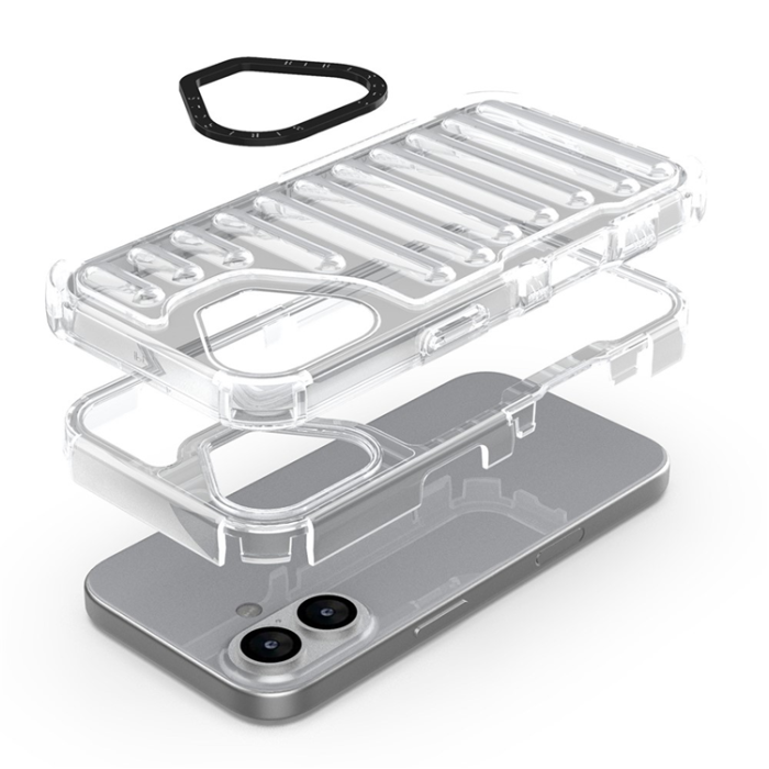 A-One Brand - iPhone 17 Mobilskal Stripe Design Detachable - Transparent