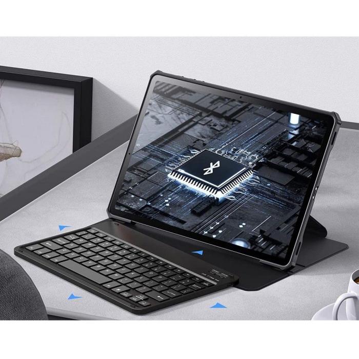 INFILAND - Infiland Galaxy Tab S7 Plus/S8 Plus/S7 FE Fodral med Tangentbord - Svart