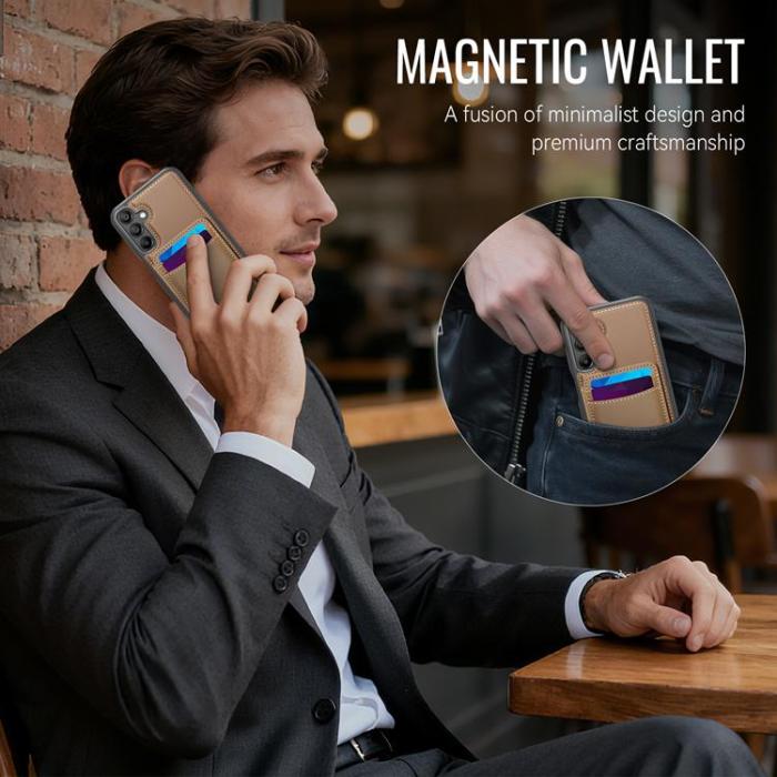 OEM - JEEHOOD Samsung Galaxy A16 4G/5G Mobilskal Konstläder - Brun