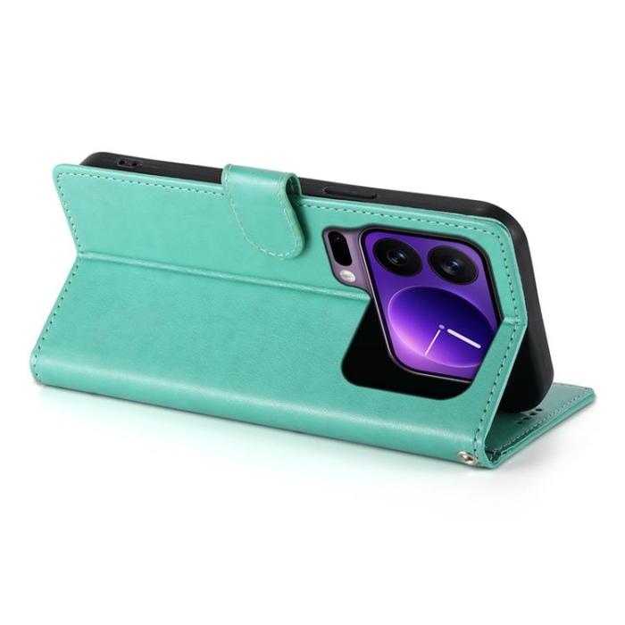 A-One Brand - Xiaomi 17 Pro Plånboksfodral Floral Imprint Med Handledsrem - Grön