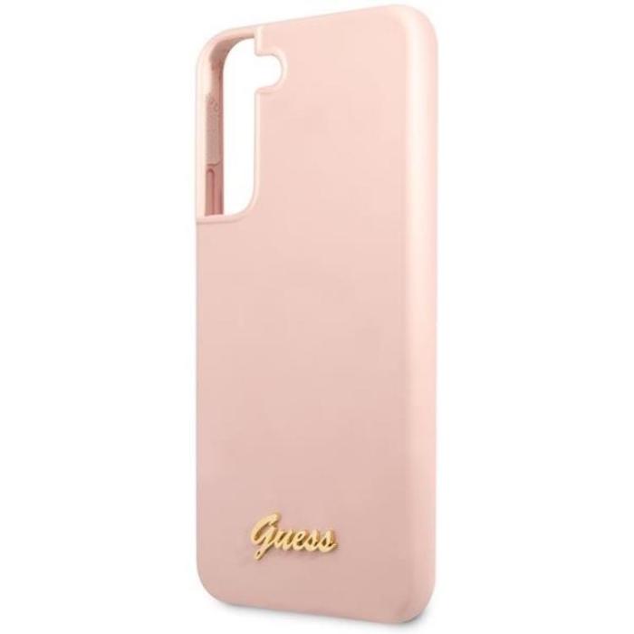 Guess - Guess Galaxy S23 Plus Skal Silicone Script Metal Logo - Rosa