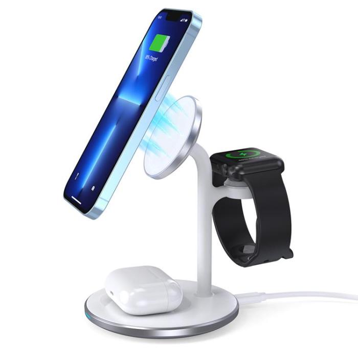 Choetech - Choetech 3-in-1 Trådlös laddare iPhone, Apple Watch, AirPods Magnetic Qi