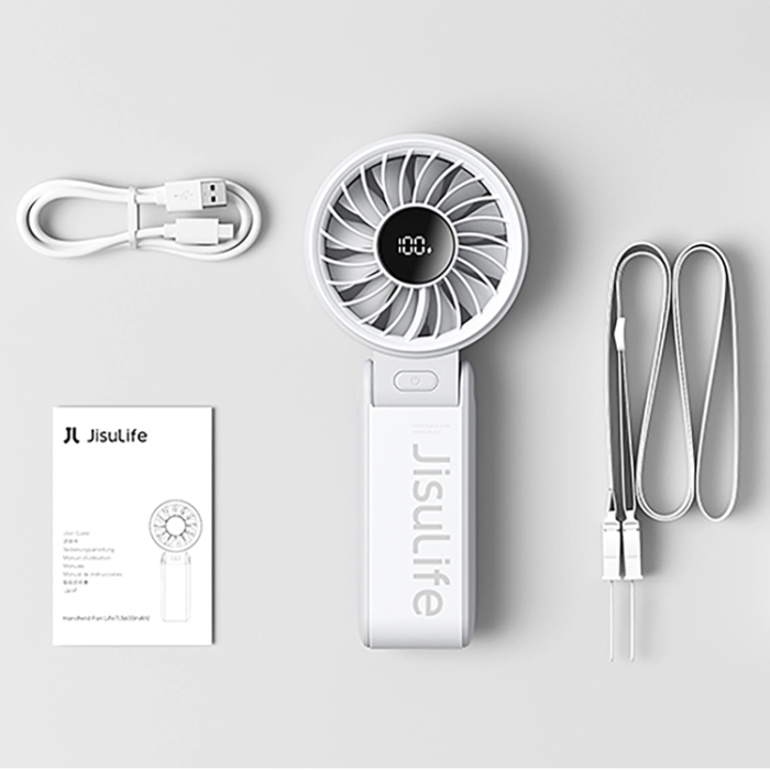 Jisulife - Jisulife Bärbar USB Handfläkt 5000 mAh Life7 - Grå
