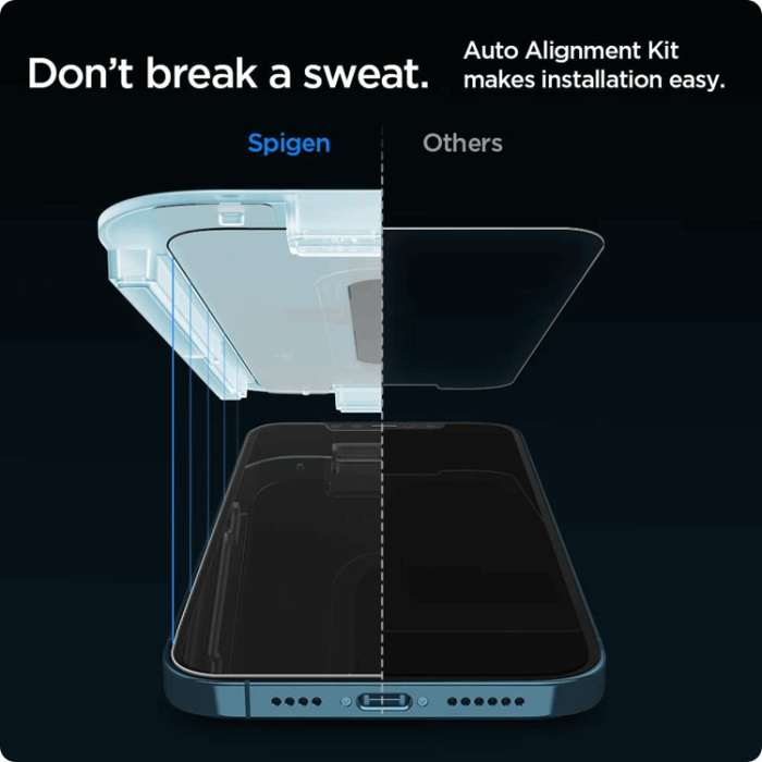 Spigen - SPIGEN Ez Fit 2-Pack Härdat Glas Skärmskydd.Tr iPhone 12 Pro Max - Svart