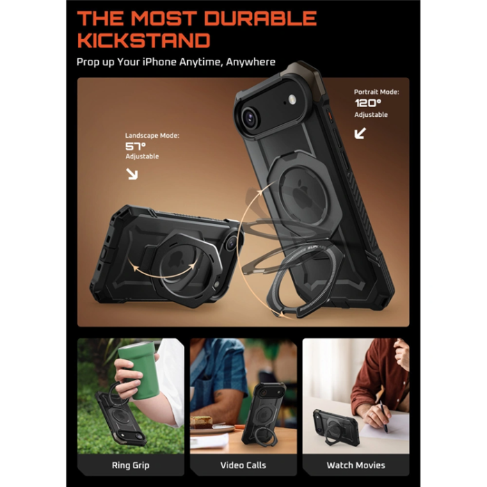 SupCase - Supcase iPhone Air Mobilskal Magsafe Kickstand UB Grip - Svart
