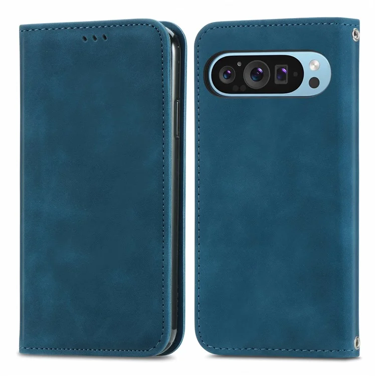 Google Pixel 10/10 Pro Plånboksfodral Retro - Mörkblå | 2353 | AlltMobil