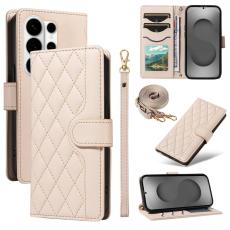 OEM - Rhombus Samsung Galaxy S26 Ultra Pl&aring;nboksfodral Konstl&auml;der - Aprikos