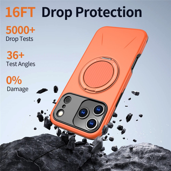 A-One Brand - iPhone 17 Pro Mobilskal MagSafe Rotating Kickstand - Orange