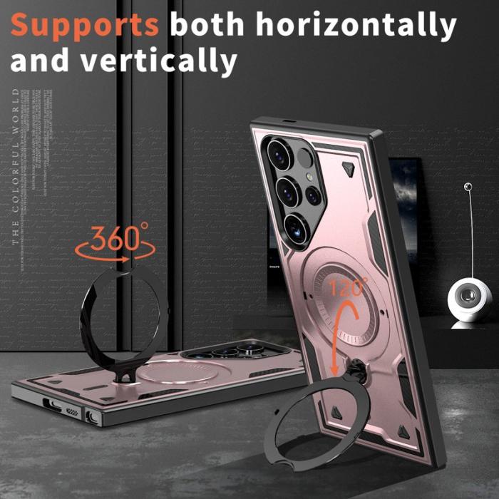 N/A - Mobilskal till Samsung Galaxy S24 Ultra Plast Militärt Skydd - Roséguld