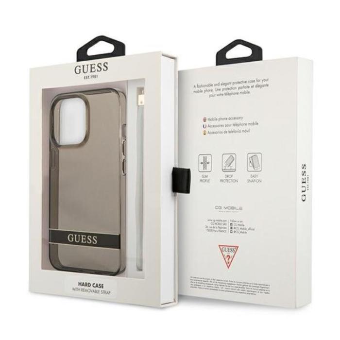 Guess - Guess iPhone 13 Pro Skal Translucent Stap - Svart
