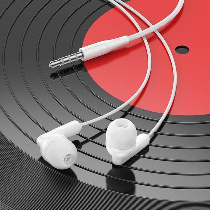 Hoco - HOCO Trådbundna Hörlurar Jack 3.5 mm med Mikrofon M121 - Vit