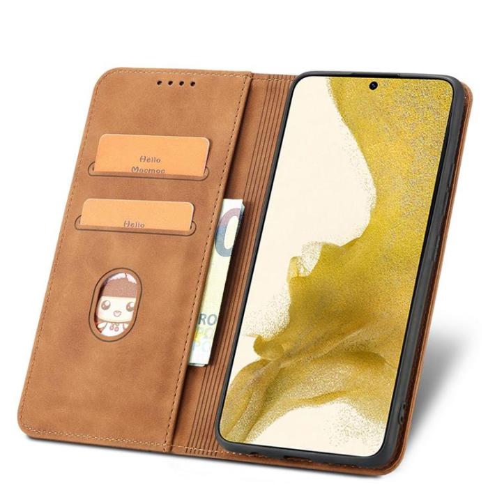 OEM - Galaxy S22 Plus Plånboksfodral Magnet Fancy - Brun