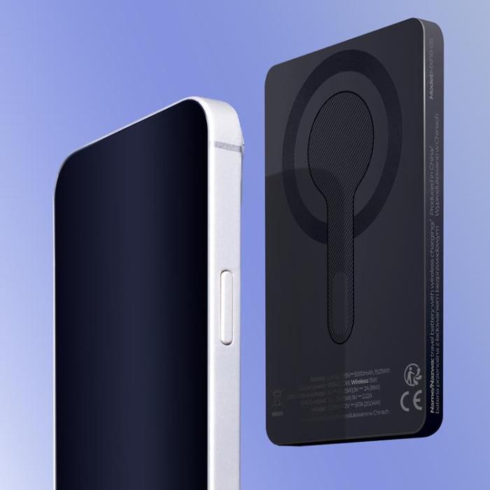 Maxlife - Maxlife Trådlös Powerbank 5000mAh 20W Magnetisk PD - Svart