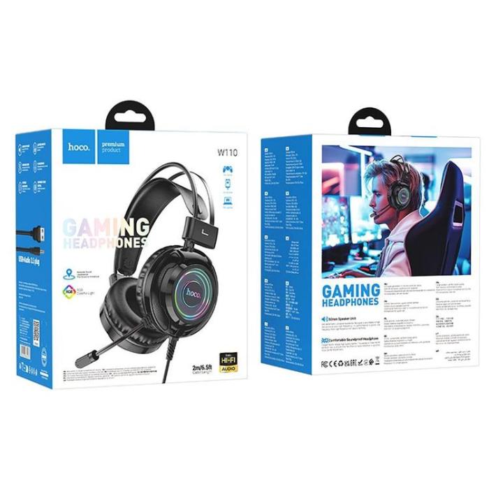 Hoco - Hoco On-Ear Gaming Hörlurar USB-A/Jack 3.5mm - Svart