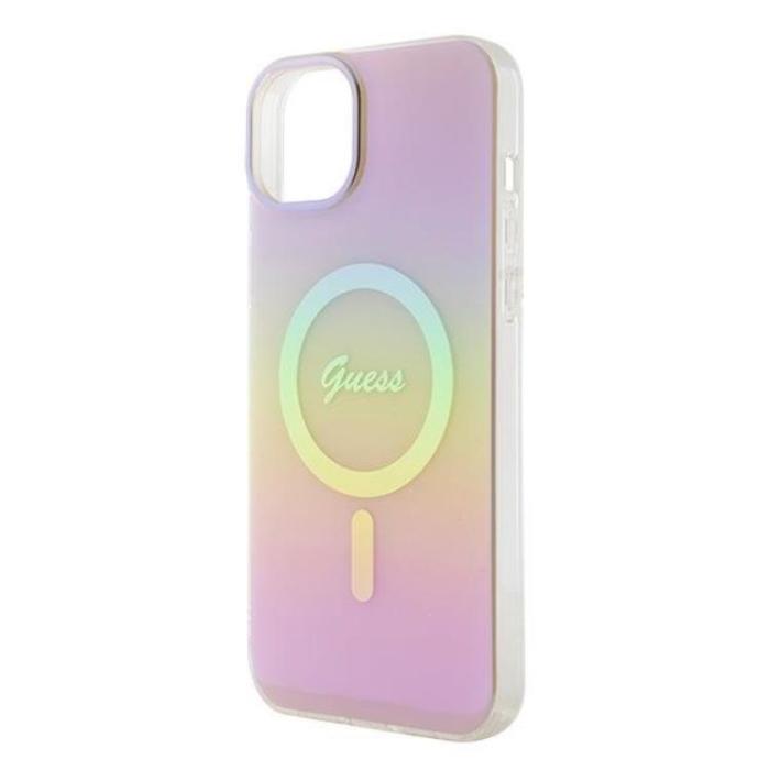 Guess - Guess iPhone 15 Plus Mobilskal Magsafe IML Iridescent - Rosa