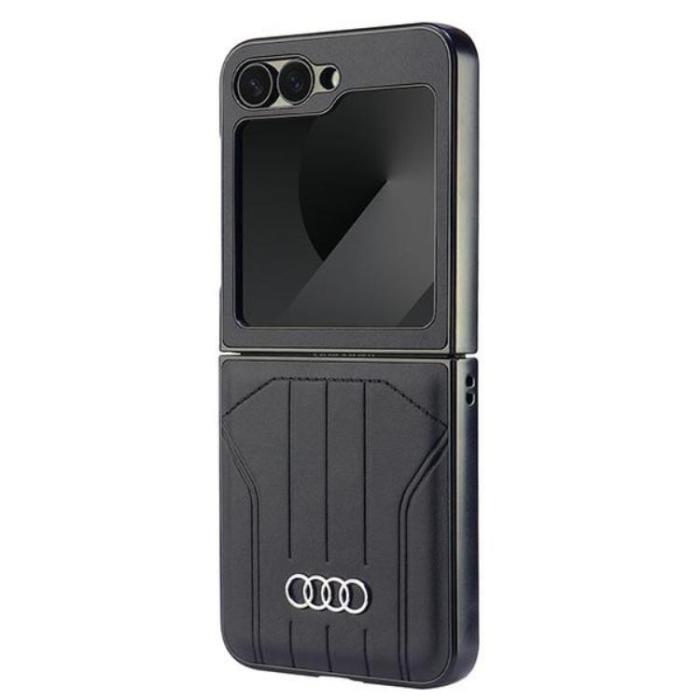 Audi - Audi Galaxy Z Flip 6 Mobilskal MagSafe Syntetiskt Läder - Svart