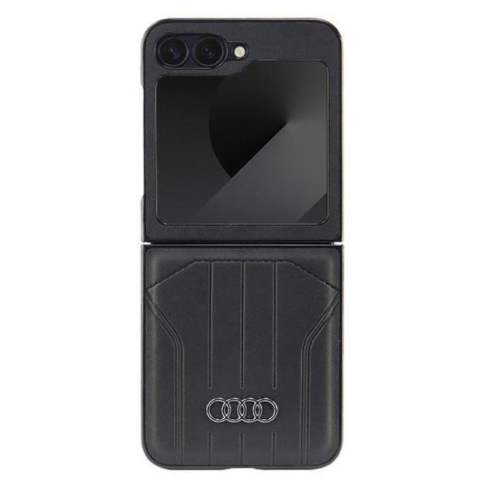 Audi - Audi Galaxy Z Flip 6 Mobilskal MagSafe Syntetiskt Läder - Svart