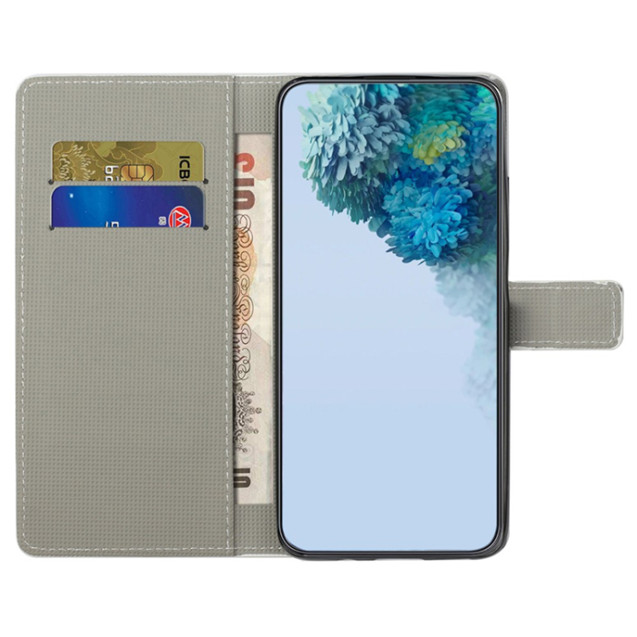 A-One Brand - iPhone 17 Pro Plånboksfodral Pattern Print Läder - Vit Fjäril