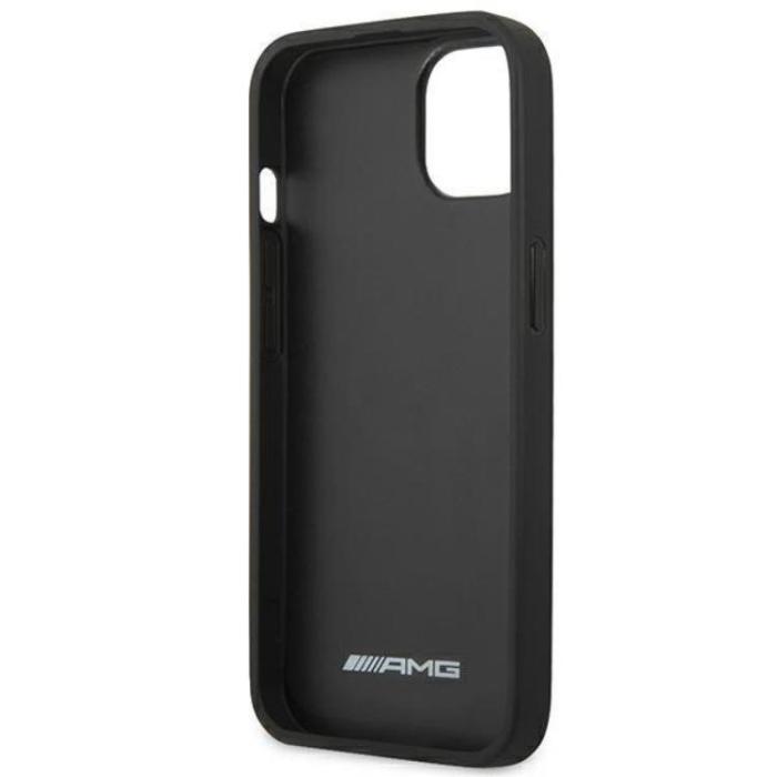AMG - AMG iPhone 14 Plus Skal Läder Hot Stamped - Svart