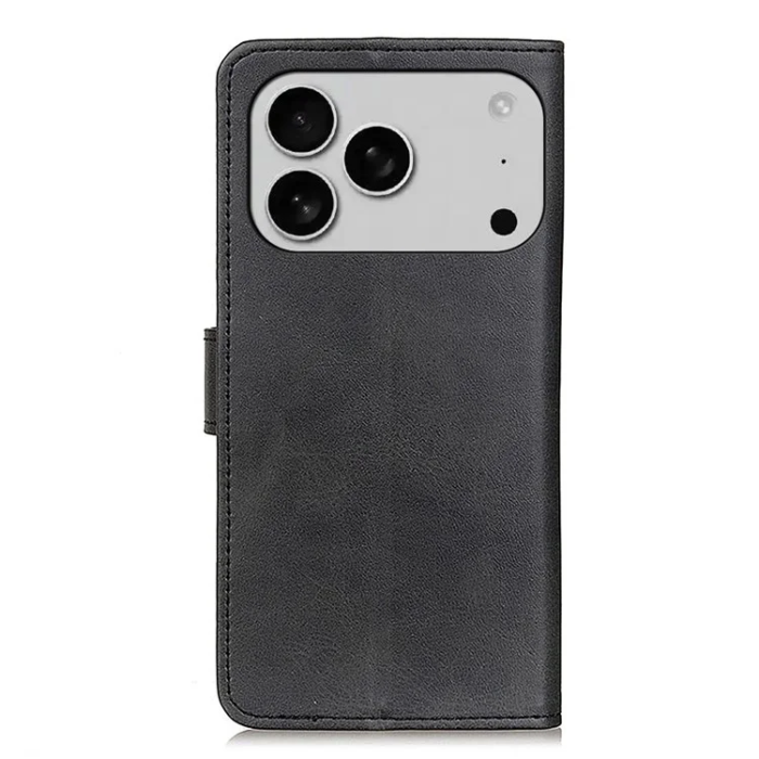 A-One Brand - iPhone 17 Pro Max Plånboksfodral Cowhide Texture - Svart