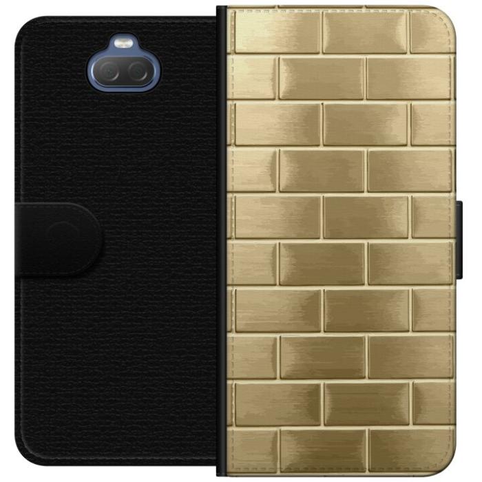 iSecrets - Plånboksfodral till Sony Xperia 10 Plus med Gyllene Murstenar