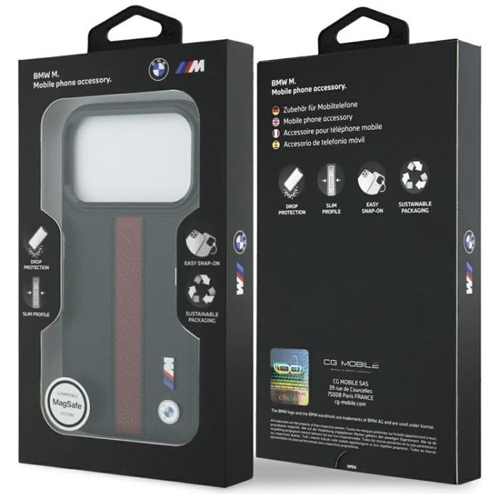 BMW - BMW iPhone 17 Pro Mobilskal MagSafe M Perforated Stripe Logo - Röd