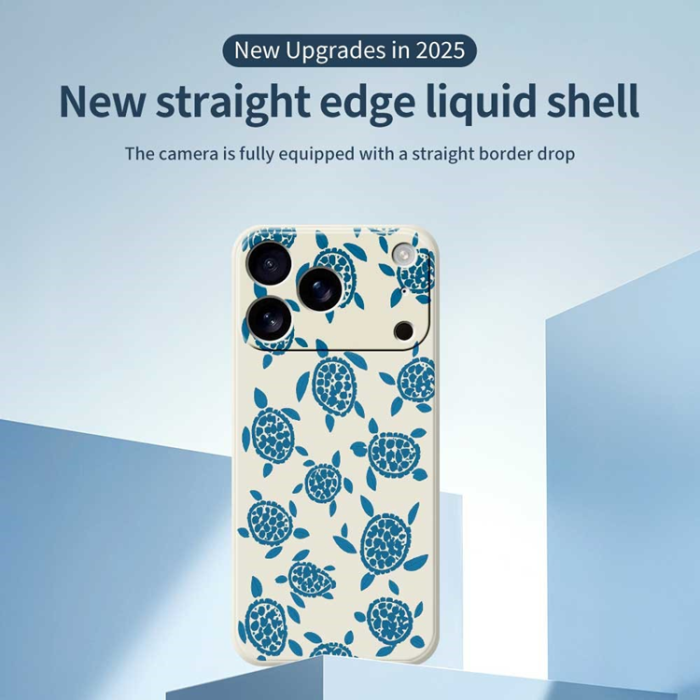 A-One Brand - iPhone 17 Pro Max Mobilskal Turtle Pattern Straight Edge - Beige