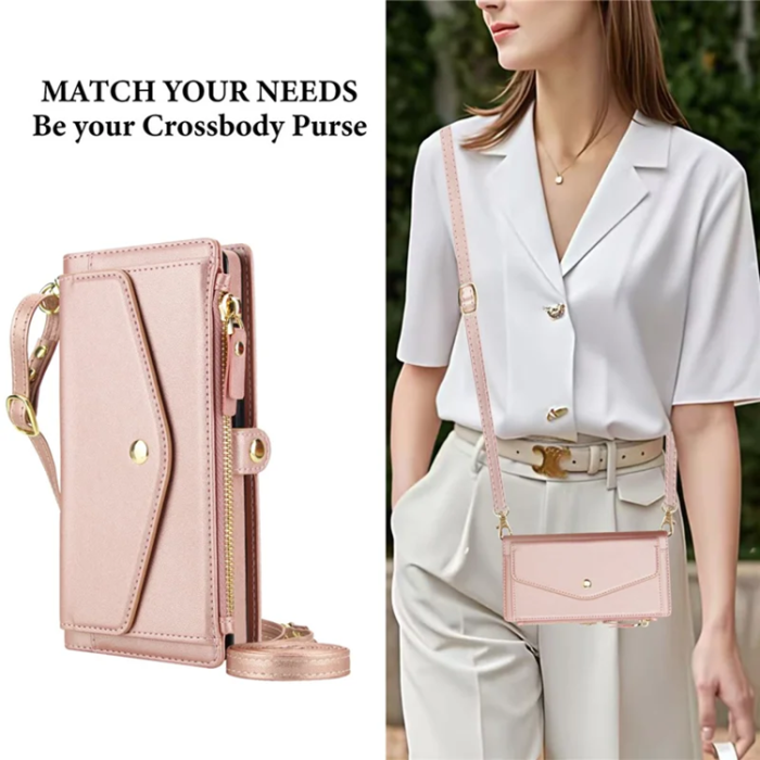 A-One Brand - Galaxy S25 Ultra Plånboksfodral MagSafe Detachable - Rosa Guld